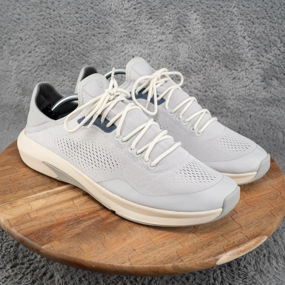 OLUKAI Kaholo Men's Size 12 Athletic Sneakers Gray Navy Blue